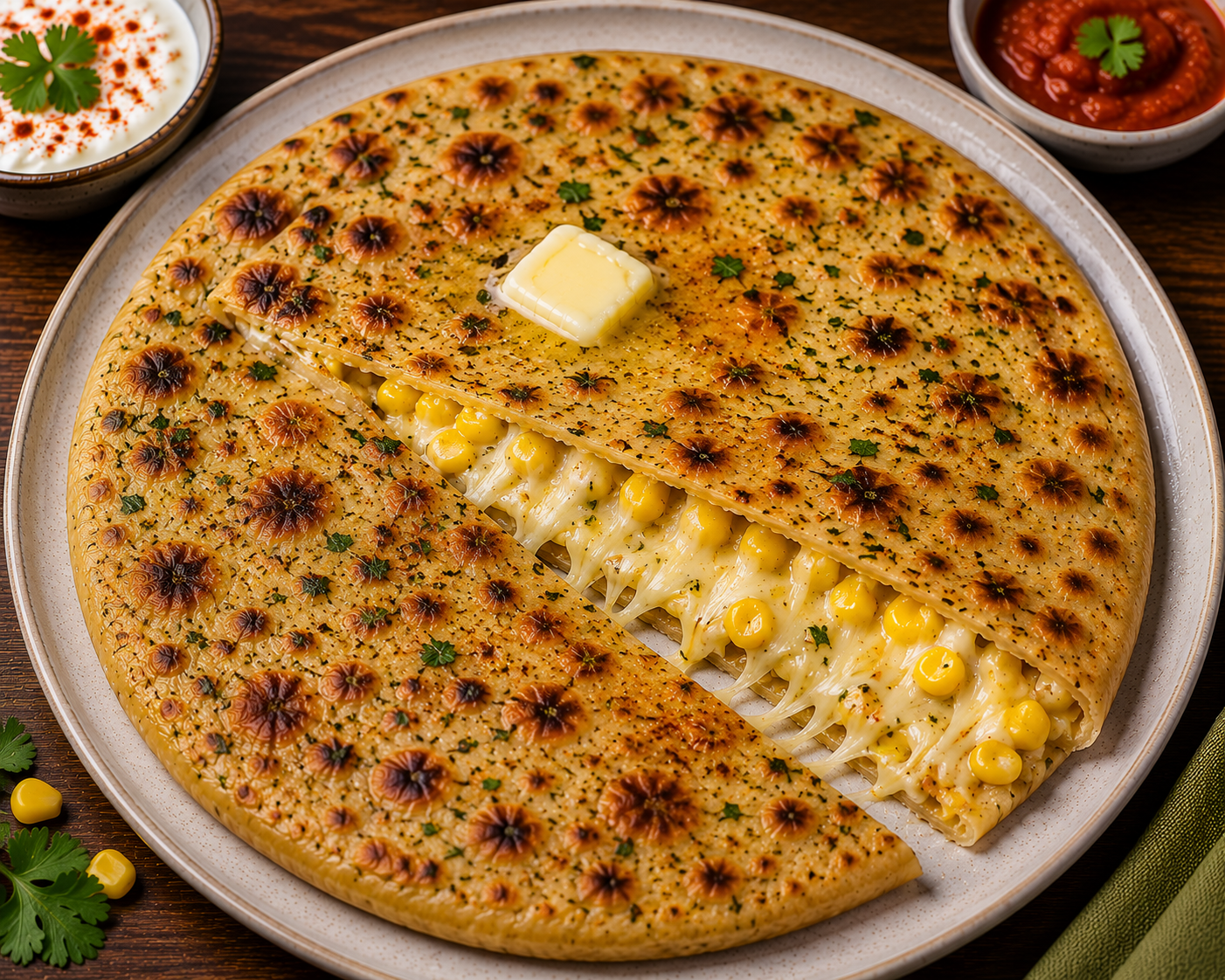 Corn Cheese Paratha