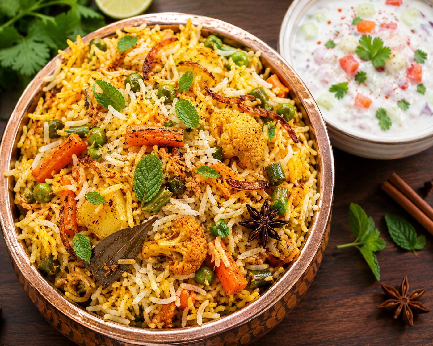Veg Biryani + Raita