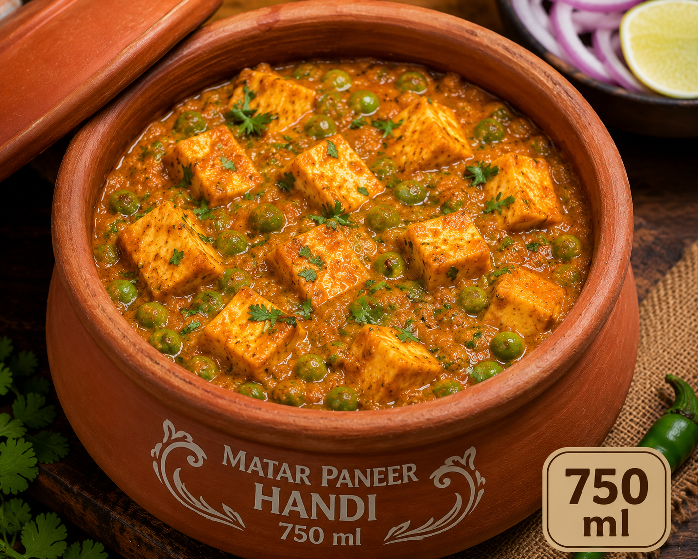 Matar Paneer Handi
